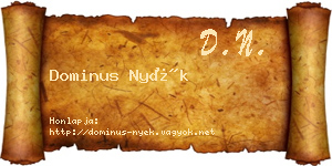 Dominus Nyék névjegykártya
